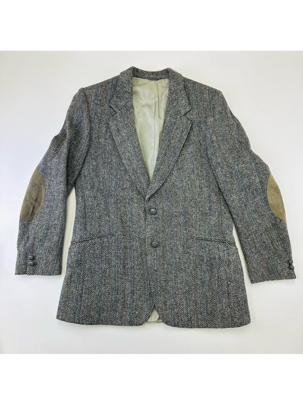 Harris Tweed herringbone sportcoat 42L mens pure wool Heritagecore Classiccore